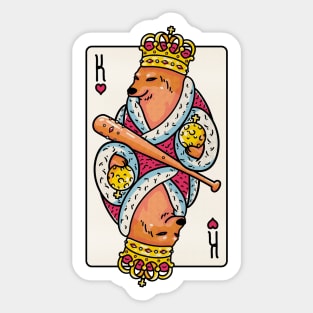 Cheems - The King | King of Hearts Playing Card | Shibe | Shiba Inu Sticker